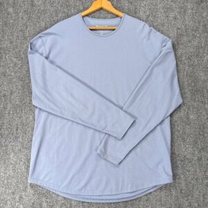 BYLT Drop Cut LUX Long Sleeve Shirt Men's XXL Light Blue Stretch Crewneck